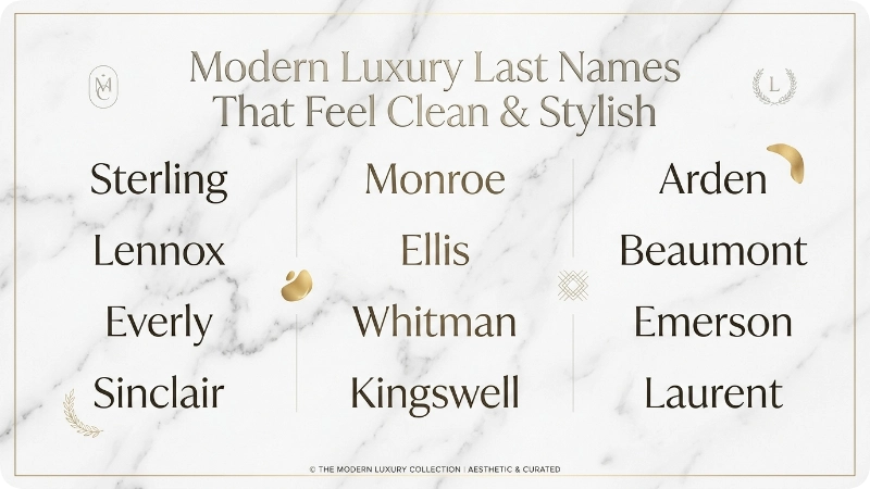 Modern Luxury Last Names That Feel Clean And Stylish