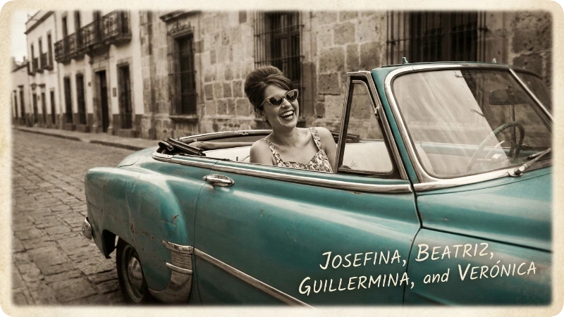Old Mexican Female Names 1960s Vintage