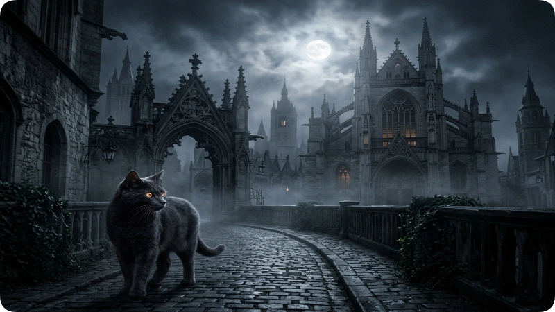 Mysterious & Gothic Gray Cat Names