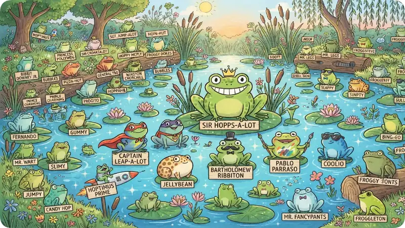 100 Funny Frog Names