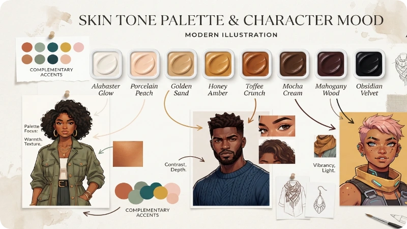 Aesthetic Skin Color Names for Artists and Creators
