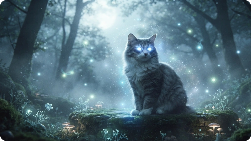 Gray and White Cat Names With Mystical Energy